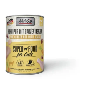 Sparpaket 24 x 400 g Mac's Huhn pur mit ganzen Geflügelherzen Adult Katzen Nassfutter Meistverkauft